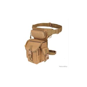 Lårveske i khaki nylon (sand) – GRATIS FRAKT
